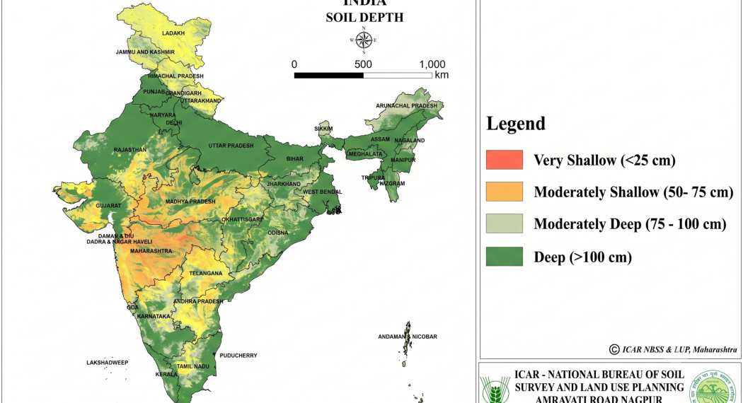 Digital Soil Depth Map of India with 90m Spatial Resolution