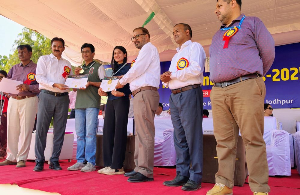 Shri Samir Chalkhure and Mrs. Nisha Clinched the Gold Medal in Mixed Doubles Table Tennis at the ICAR Inter-Zonal Sports, held at ICAR-CAZRI, Jodhpur, from 23 to 26 October 2026.