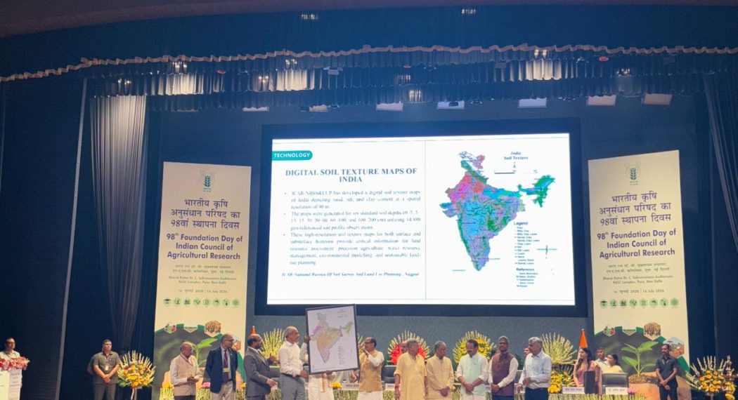 Release of "Digital Soil Texture Map Of India”, by Hon’ble Minister of Agriculture & Farmer's Welfare and Rural Development Government of India, Shri Shivraj Singh Chouhan  durning 98th Foundation Day of ICAR on 16th July ,2026.