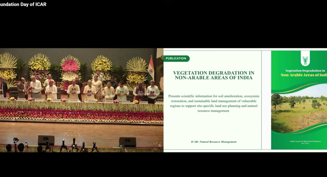 Release of publication “Vegetation Degradation in Non-Arable Areas of India of India”, by Hon’ble Minister of Agriculture & Farmer's and Rural Development Government of India, Shri Shivraj Singh Chouhan  durning 98th Foundation Day of ICAR on 16th July ,2026.