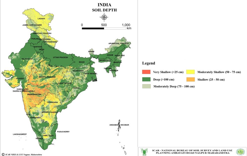 Digital Soil Depth Map of India with 90m Spatial Resolution