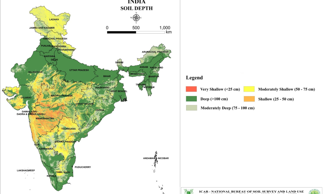 Digital Soil Depth Map of India with 90m Spatial Resolution